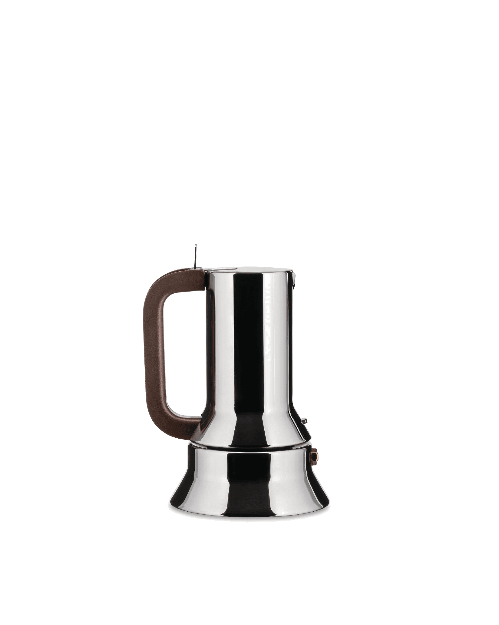9090 Espresso Coffee Maker in Natural silver; brown-toned handle