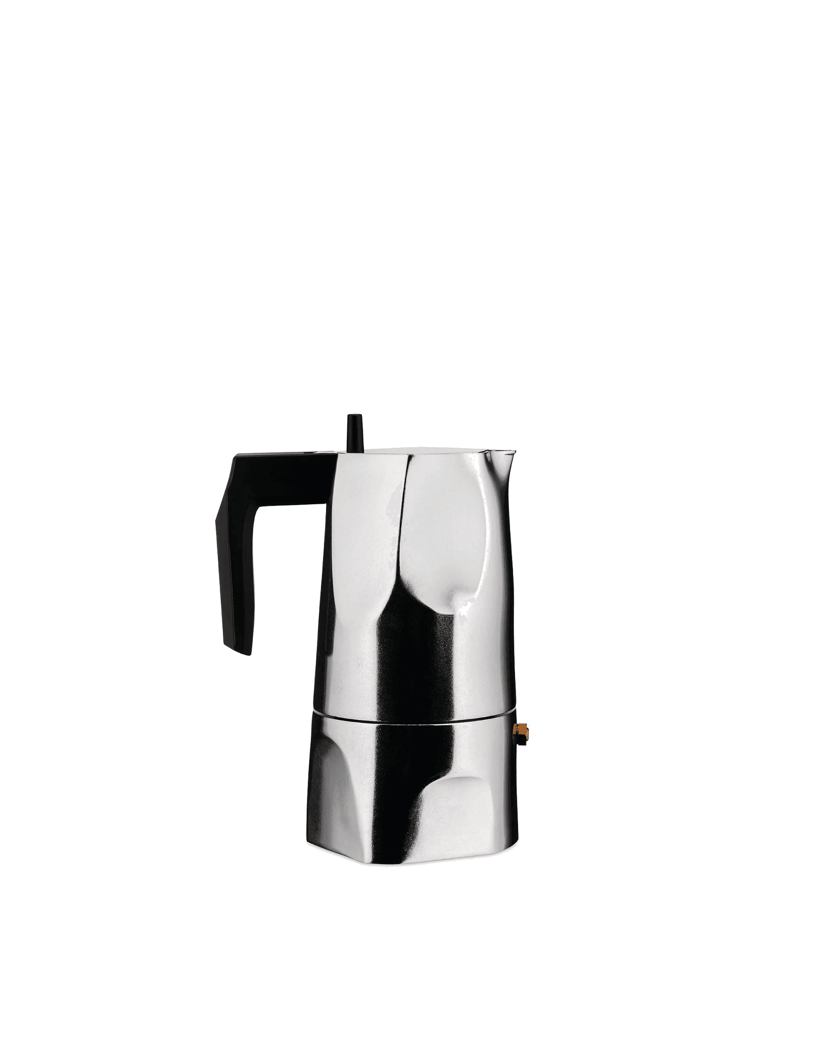 Ossidiana Espresso Coffee Maker in Natural aluminum; black