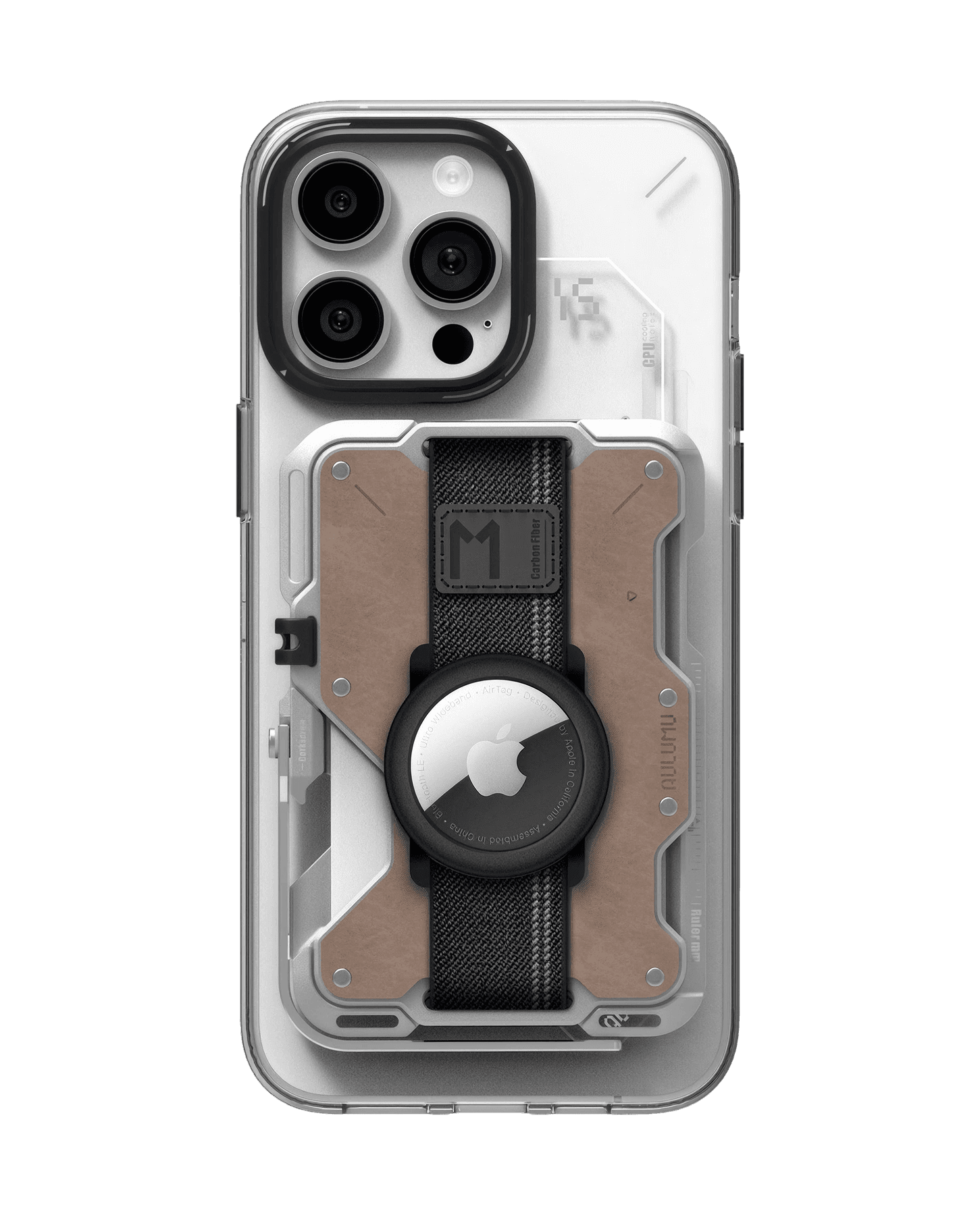 G03 Multi-Tool Magnetic Metal Wallet in Mechanical silver and brown leather, view 2