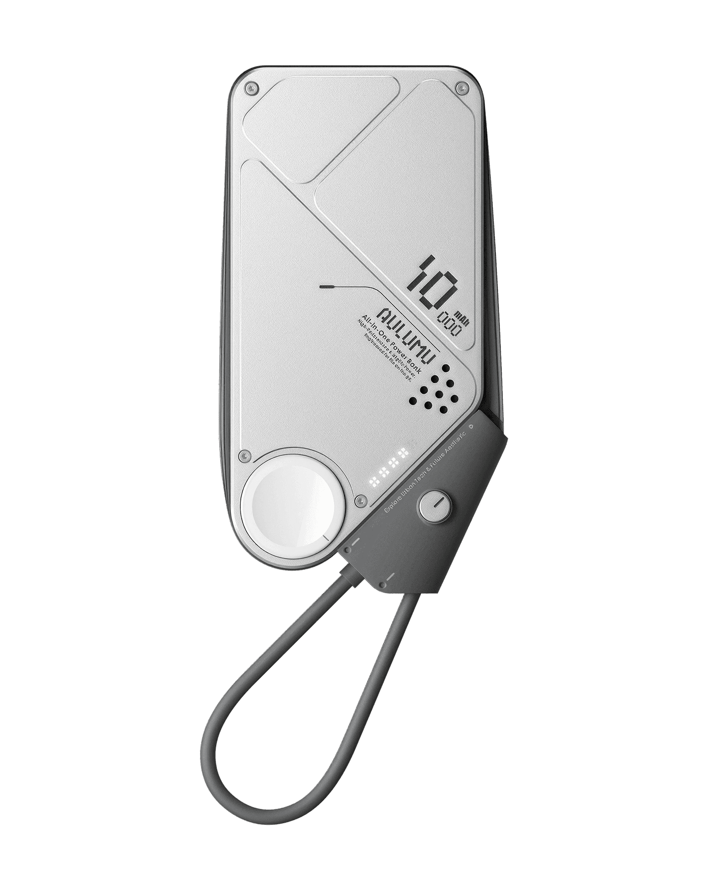 M10 Multi-Charging Dual-Mag Power Bank in Silver-Grey, view 4