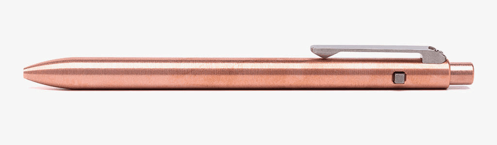 Side Click Pen in Titanium, copper, bronze, or dark zirconium, view 7