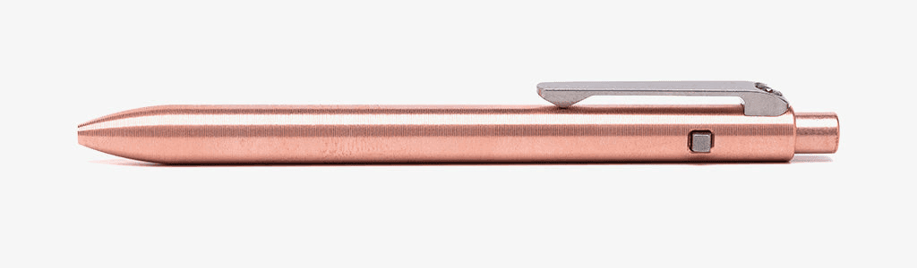 Side Click Pen in Titanium, copper, bronze, or dark zirconium, view 9
