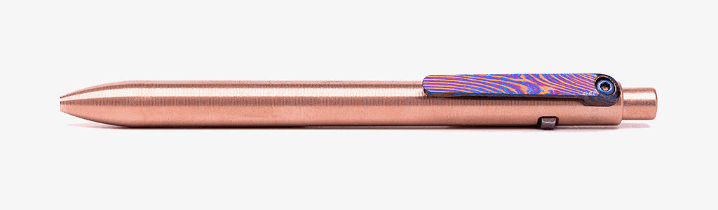Side Click Pen in Titanium, copper, bronze, or dark zirconium, view 10
