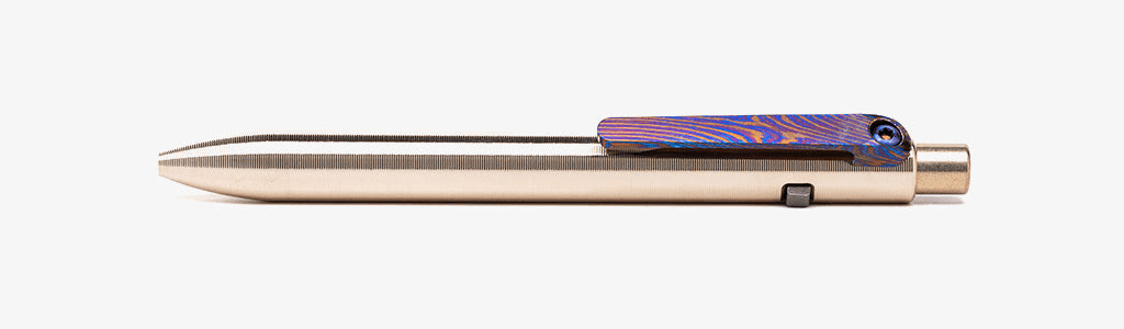 Side Click Pen in Titanium, copper, bronze, or dark zirconium, view 18