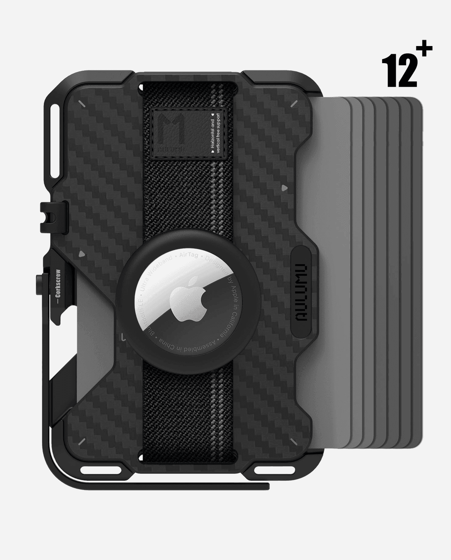 G03 Multi-Tool Magnetic Metal Wallet - Carbon Fiber in Black carbon fiber, view 3