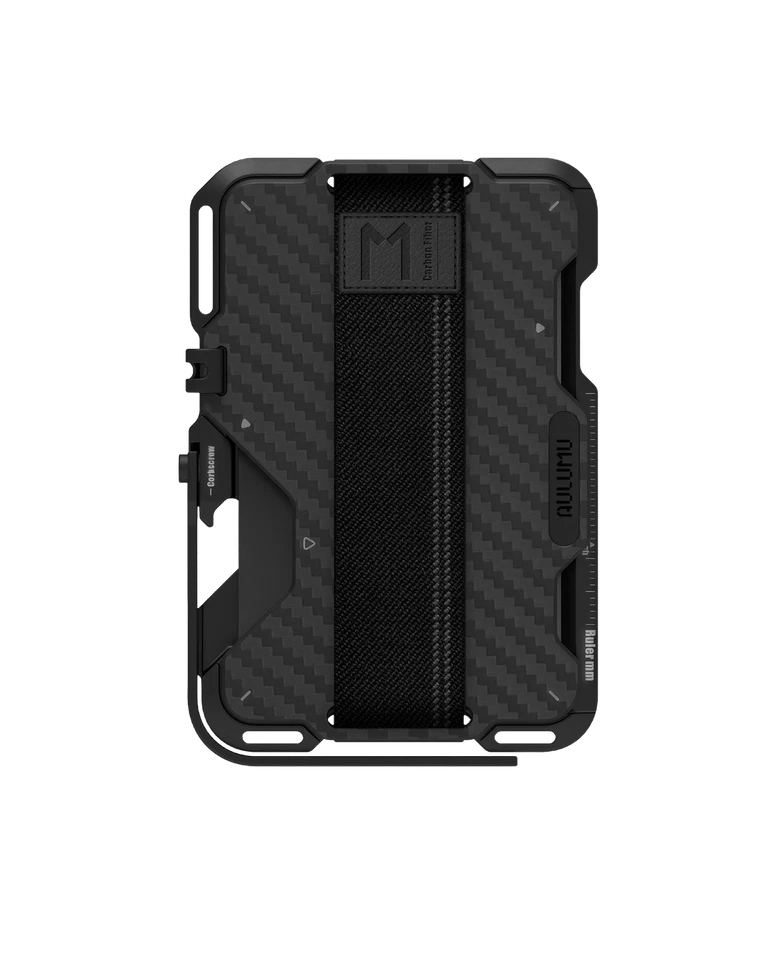 G03 Multi-Tool Magnetic Metal Wallet in Black carbon fiber