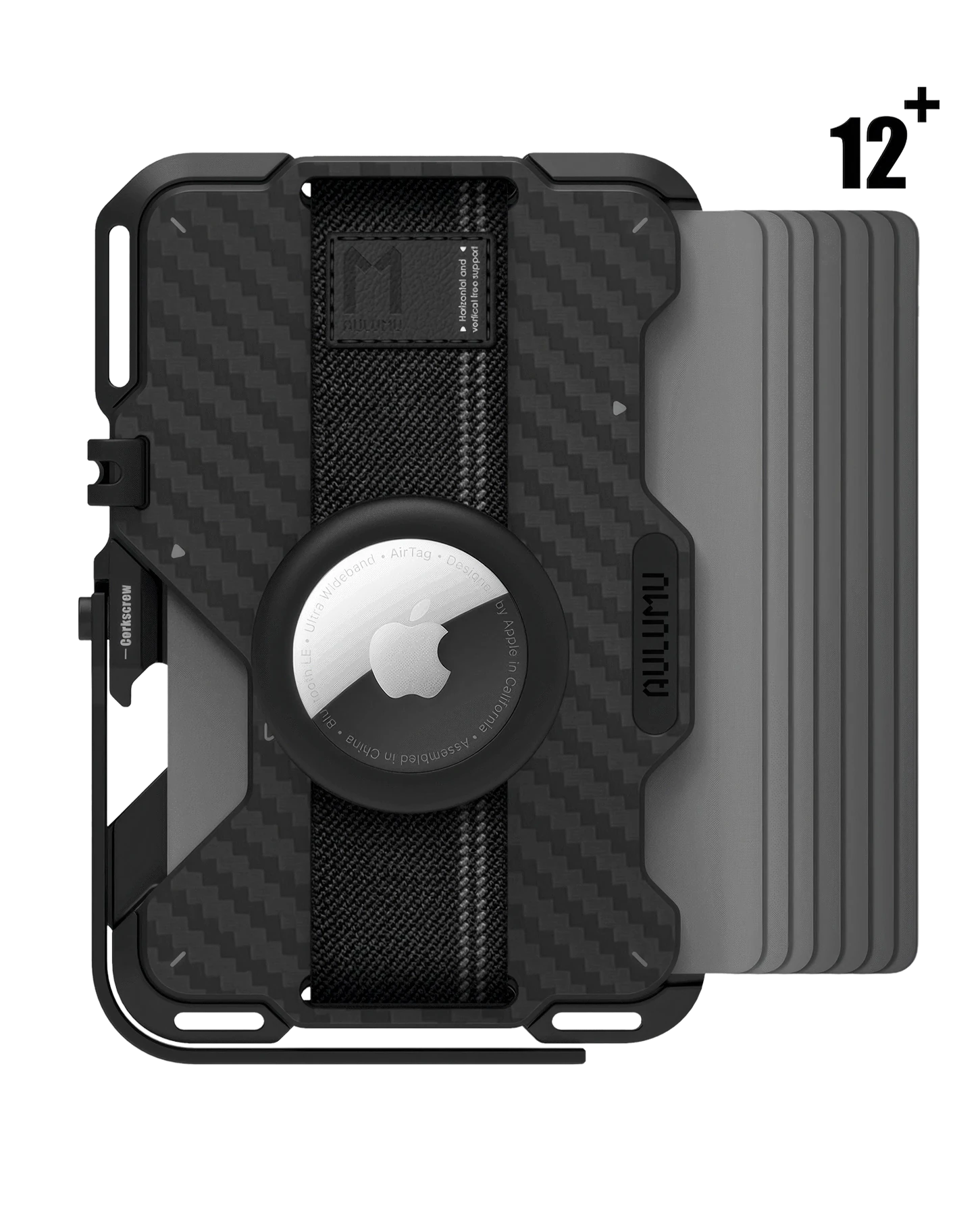 G03 Multi-Tool Magnetic Metal Wallet - Carbon Fiber in Black carbon fiber, view 2