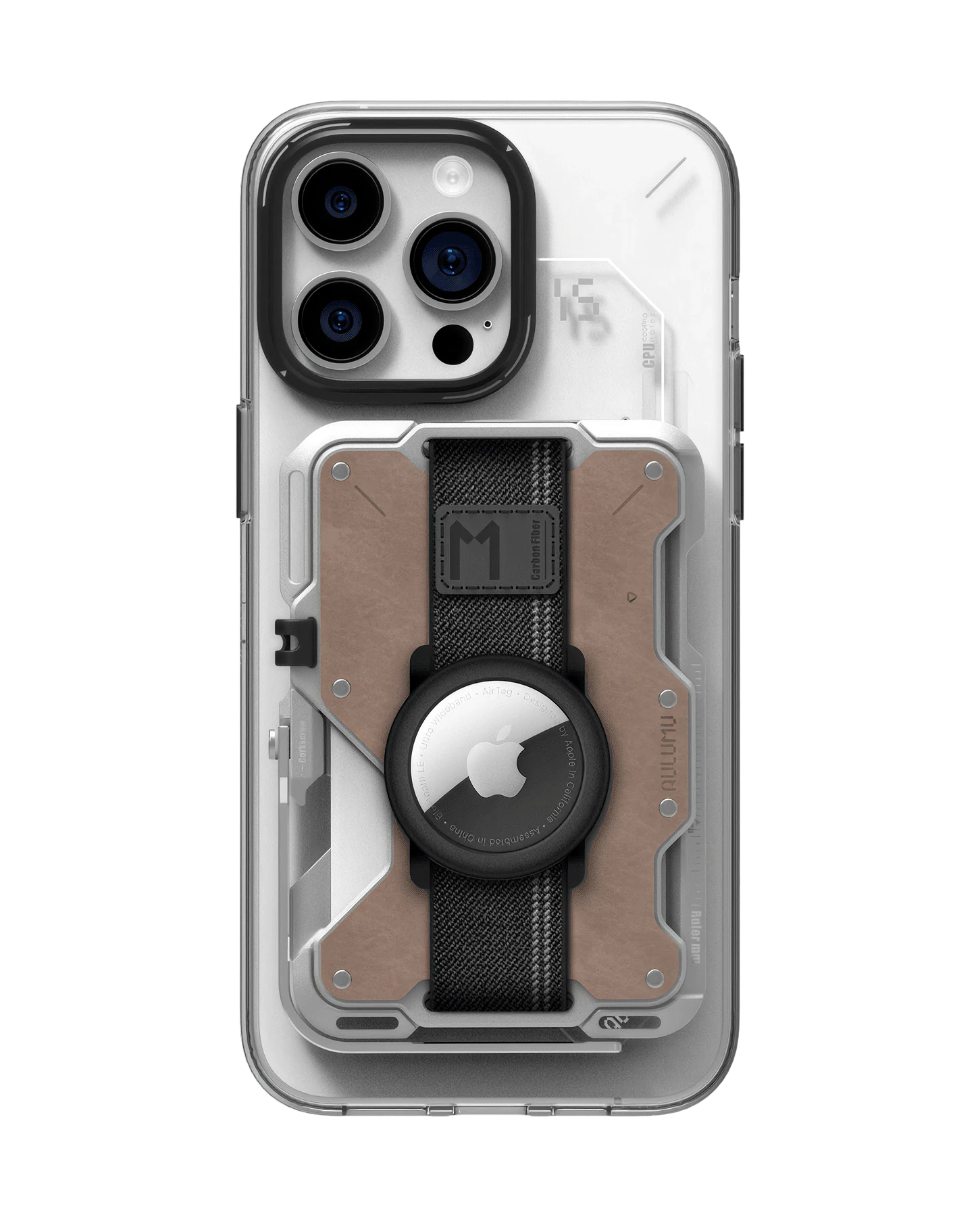 G03 Multi-Tool Magnetic Metal Wallet in Mechanical silver and brown leather, view 3