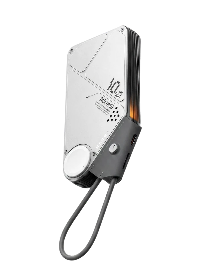 M10 Multi-Charging Dual-Mag Power Bank in Silver-Grey